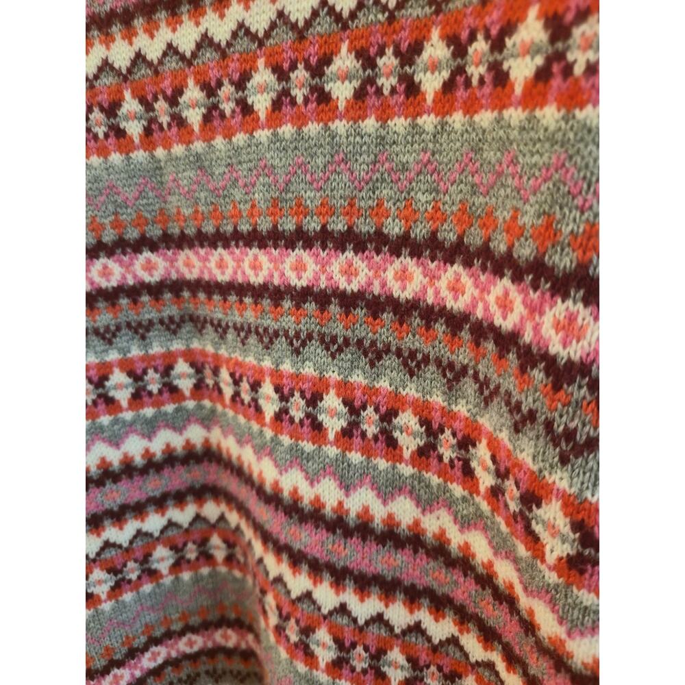 Talbots Women's Pink Gray Fair Isle Knit Lambswool Blend Sweater Size S - Picture 5 of 6